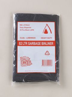 TAILORED PACKAGING GARBAGE BIN LINER BLACK 82LT