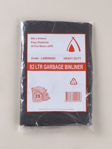 TAILORED PACKAGING GARBAGE BIN LINER BLACK 82LT