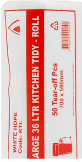 SINGLE ROLL 36LT KITCHEN TIDY LINERS