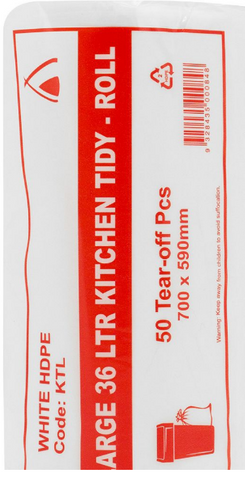 SINGLE ROLL 36LT KITCHEN TIDY LINERS