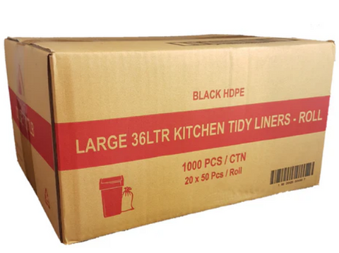RAPID KITCHEN TIDY LINERS LARGE BLACK ROLL 36 LT