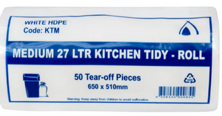SINGLE ROLL 27LTR KITCHEN TIDY LINERS