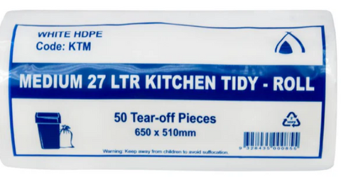SINGLE ROLL 27LTR KITCHEN TIDY LINERS