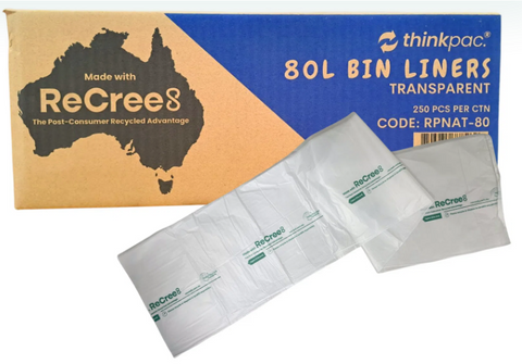80LT NATURAL BIN LINER 250PCS/CTN