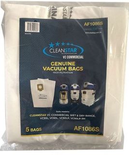 CLEANSTAR VACBAG SUITS COMMVAC 30/60/90LT 5PK