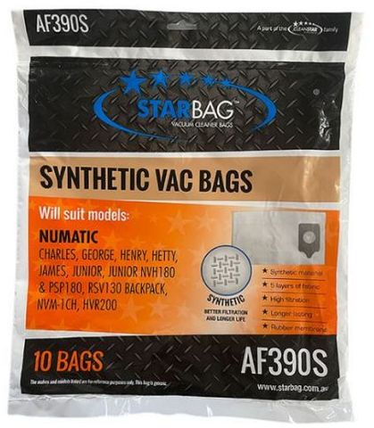 CLEANSTAR VACBAG NUMATIC SYNTHETIC 10PK