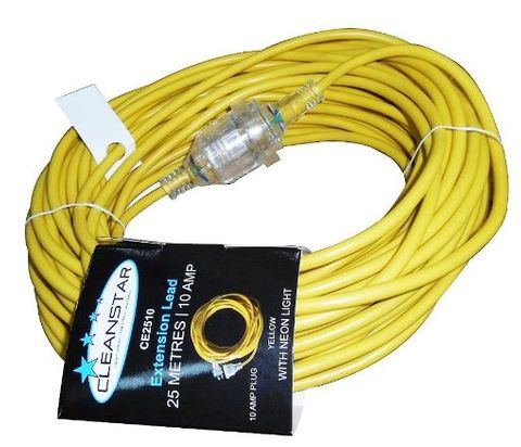 CLEANSTAR 10AMP EXTENSION LEAD YELLOW 25M