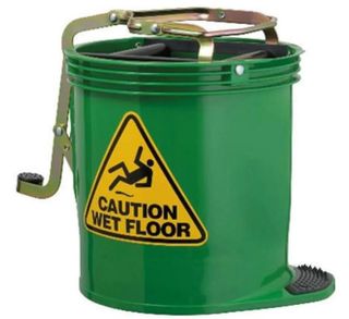 OATES CONTRACTOR ROLLER WRINGER BUCKET GREEN PLASTIC 15LT
