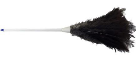 LARGE OSTRICH FEATHERS EXTENDABLE HANDLE ALUMINIUM 85CM-110CM