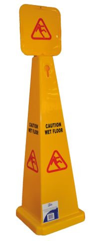 EDCO LARGE PYRAMID CAUTION WET FLOOR SIGN 1 ONLY