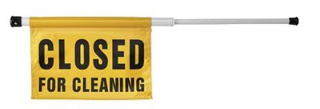 OATES SPRING LOADED DOOR CLOSED FOR CLEANING SIGN 165497