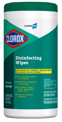 CLOROX DISINFECTING WIPES FRESH SCENT 75PK