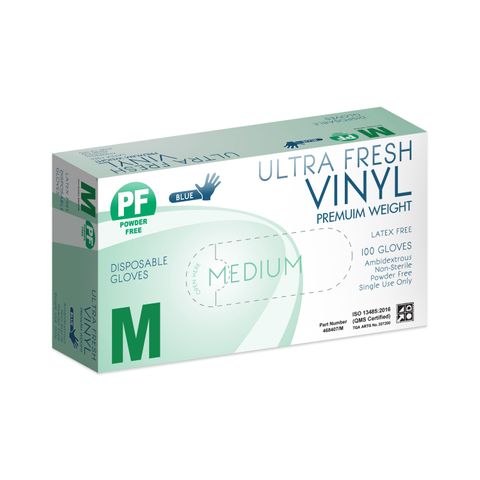 ULTRA FRESH VINYL BLUE POWDER FREE GLOVE MEDIUM