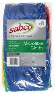 SABCO MIXED  MICROFIBRE CLOTH 280GSM (8PK)