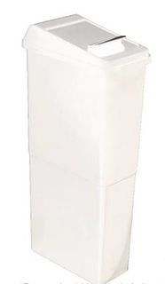 SLIMLINE LADY SANITARY BIN WITH LID WHITE 23LTR