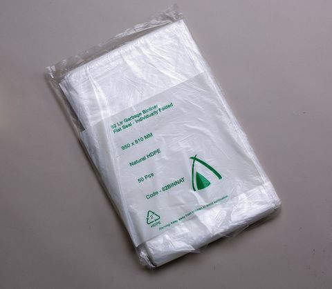 TAILORED 82 LTR HDPE NATURAL BINLINER 950 X 810MM