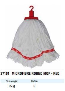 EDCO MICROFIBRE ROUND MOP 350G RED