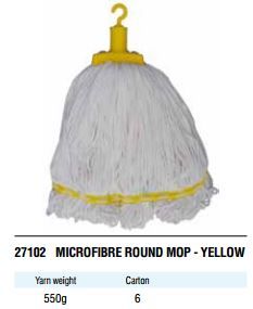 EDCO MICROFIBRE ROUND MOP YELLOW 350G