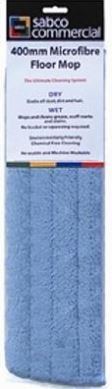 SABCO ALUMINIUM BASE MICROFIBRE FLAT MOP BLUE REFILL 40CM