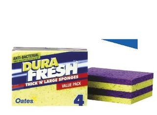 OATES DURAFRESH ANTIBACTERIAL THICK SPONGE 4PK