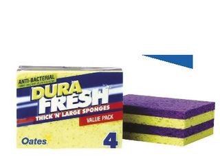 OATES DURAFRESH ANTIBACTERIAL THICK SPONGE 4PK