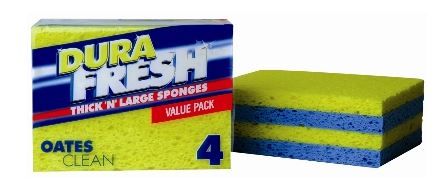 OATES DURAFRESH THICK N LARGE SPONGE 4PK 165936