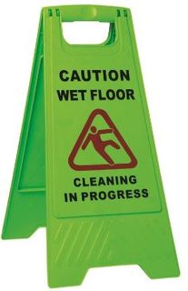 SABCO CAUTION WET FLOOR / CLEANING IN PROGRESS A-FRAME - GREEN