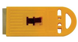 YELLOW PLASTIC SCRAPER WITH 1 BLADE