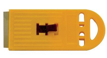 YELLOW PLASTIC SCRAPER WITH 1 BLADE