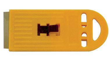 YELLOW PLASTIC SCRAPER WITH 1 BLADE