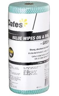 OATES VALUE WIPES ON A ROLL GREEN165404