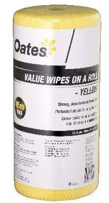 OATES VALUE WIPES ON A ROLL YELLOW 165406