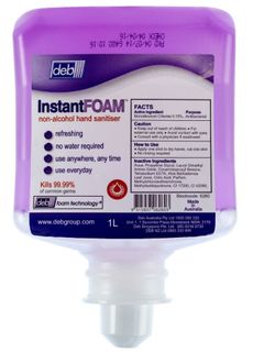 DEB INSTANT FOAM NON ALCOHOL SANITISER 1LT