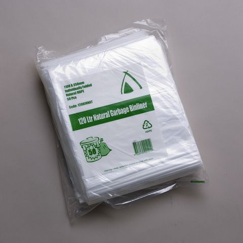 TAILORED PACKAGING BIN LINERS NATURAL  HDPE 110 X 950MM 120LT