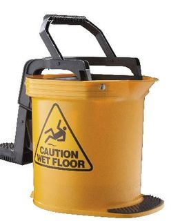 OATES DURACLEAN ULTRA ROLLER WRINGER BUCKET 16LT YELLOW 165446