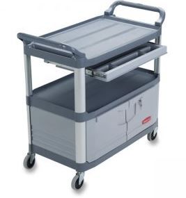 INSTRUMENT CART WITH LOCKABLE DOORS AND SLIDING DRAWER