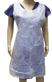 LIVINGSTONE LDPE DISPOSABLE APRON WHITE 71 X 117CM 100PK