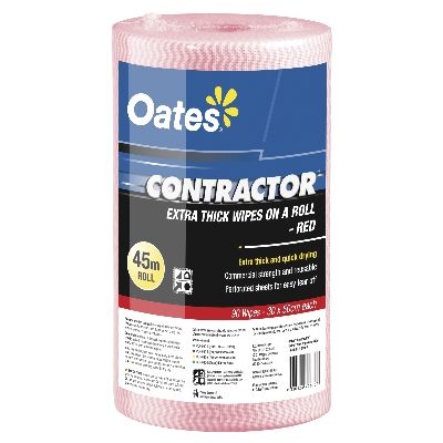 OATES CONTRACTOR EXTRA THICK WIPES ON A ROLL 90S RED 165293