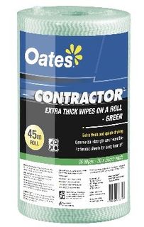 OATES CONTRACTOR EXTRA THICK WIPES ON A ROLL 90S GREEN 165292