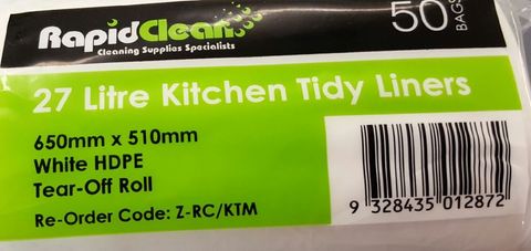 SINGLE ROLL 27LTR KITCHEN TIDY LINERS