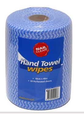NAB HAND TOWEL WIPES 40M BLUE