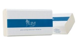 LIVI ESSENTIALS  XL INTERLEAVED HAND TOWEL 1PLY 100S