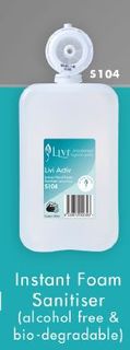 LIVI ACTIV INSTANT HAND SANITISER (ALCOHOL FREE) 1L 6 PODS P/CTN