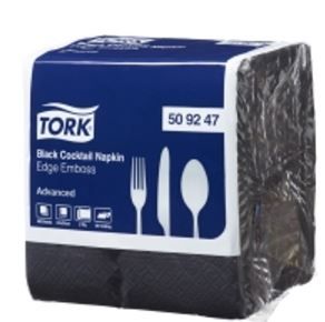 TORK 2PLY COCKTAIL NAPKINS BLACK