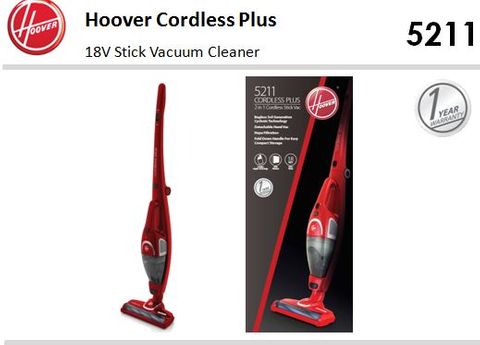 HOOVER CORDLESS PLUS 5211 STICK VAC