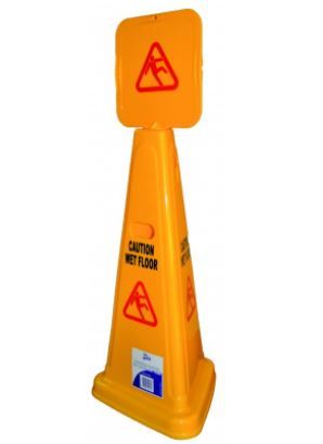 EDCO DELUXE TRIANGULAR WARNING SIGN CAUTION WET FLOOR