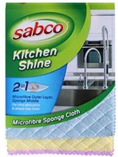 SABCO KITCHEN SHINE MICROFIBRE SPONGE CLOTHS