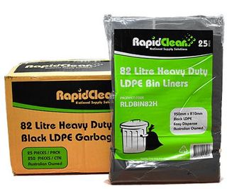 RAPID GARBAGE BIN LINER HEAVY DUTY BLACK 82LT