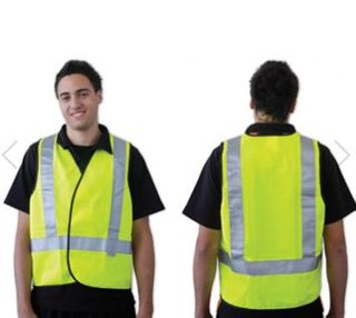 FLUORO YELLOW H BACK SAFETY VEST LARGE