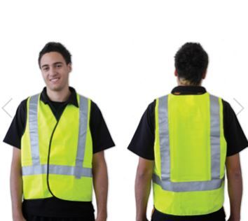 FLUORO YELLOW H BACK SAFETY VEST LARGE